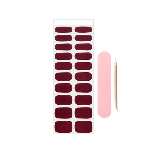 Coucou Semi-Cured Nail Wraps - Burgundy Bliss